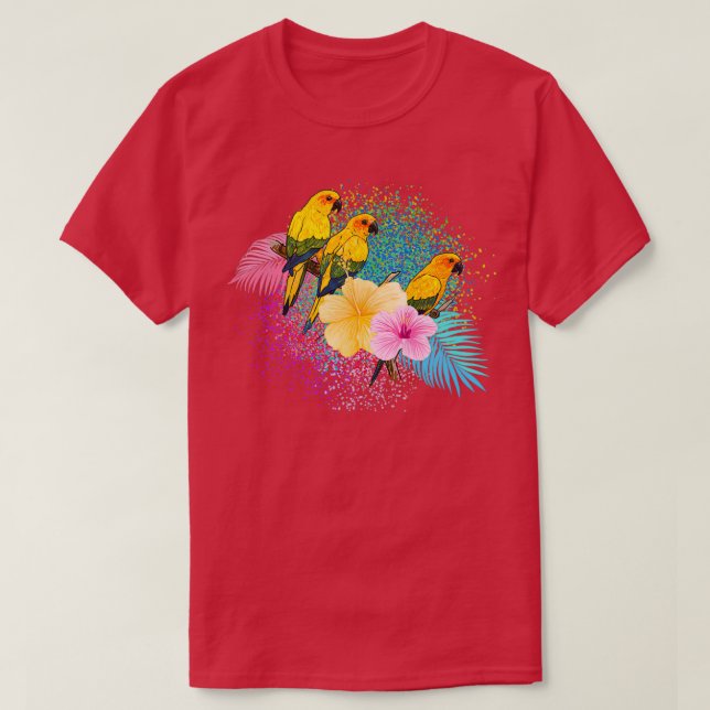 Gelbe Papageien T-Shirt (Design vorne)