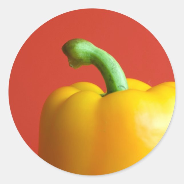 Gelbe Paprika Runder Aufkleber (Vorderseite)