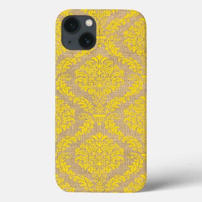 Gelbe Pariser Stimmung Damask Case-Mate iPhone Hülle (Rückseite)