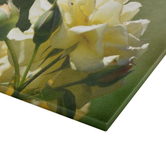 Gelbe PastellRose Bush Schneidebrett (Ecke)