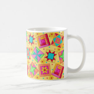 Gelbe Patchwork-Quilt-Design-Tasse Tasse