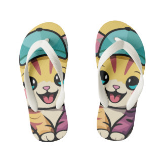 Gelbe Paws druckt Flip Flops
