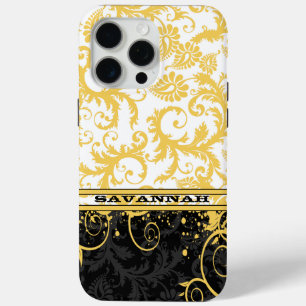 Gelbe Personalisierte Damaskus-iPhone-Skin iPhone 15 Pro Max Hülle