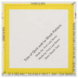Gelbe Personalisierte, einfache Quilt-Etiketteneck Stoff