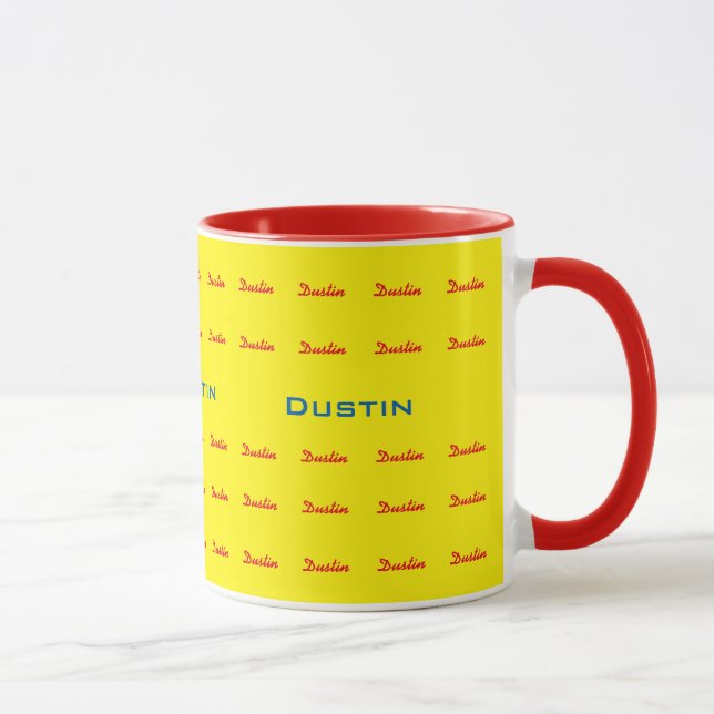 gelbe personalisierte Typografie Tasse (Rechts)