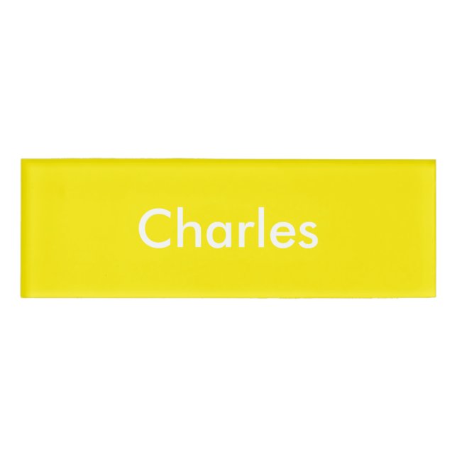 Gelbe Personalisierte Vorlage Namenschild (Vorderseite)
