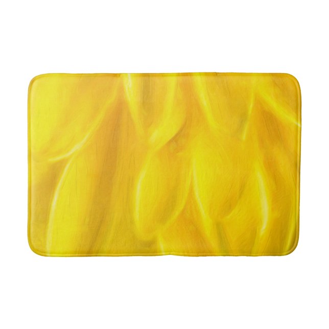 Gelbe Petalabstraktion Mittel Bath Mat Badematte (Vorderseite)
