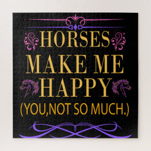 Gelbe Pferde machen mich glücklich, aber dich nich Puzzle