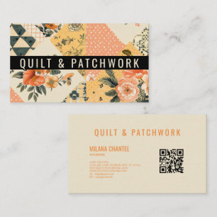 Gelbe Pfirsich-Quilt-Patchwork-Handmade-Kleidung Visitenkarte