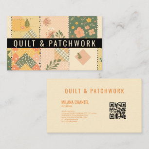 Gelbe Pfirsich-Quilt-Patchwork-Handmade-Kleidung Visitenkarte