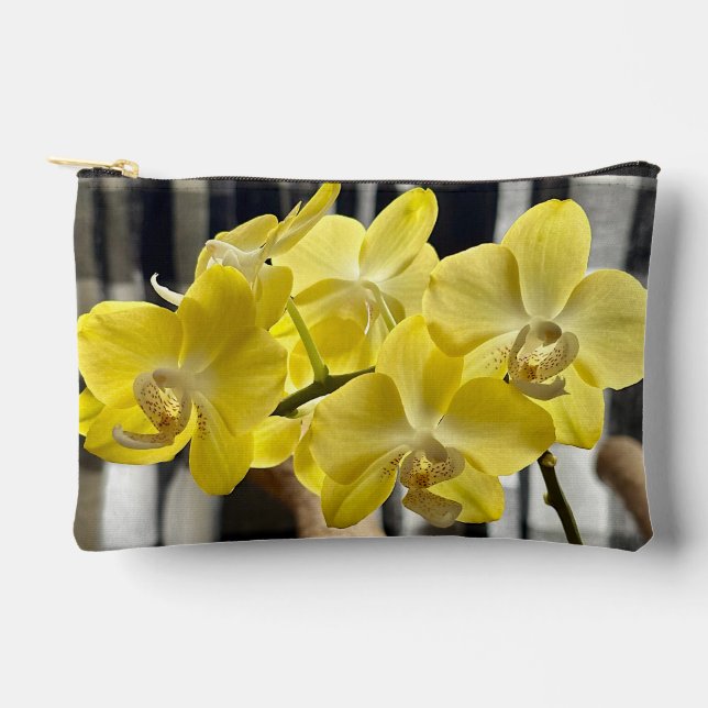 Gelbe Phalaenopsis Orchide Blume Zubehörtasche (Vorderseite)