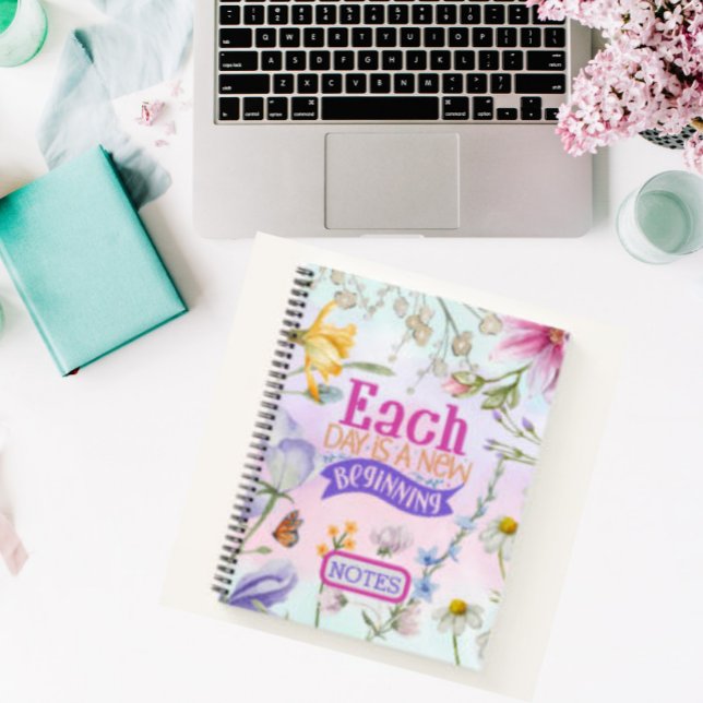 GELBE PINK LILA BLUMENQUOTE PERSONALISIERT NOTIZBUCH (YELLOW PINK PURPLE FLORAL QUOTE PERSONALISED NOTEBOOK)