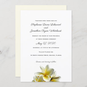 Gelbe Plumeria Hawaiian Wedding Einladung