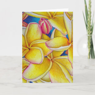 Gelbe Plumeria Karte