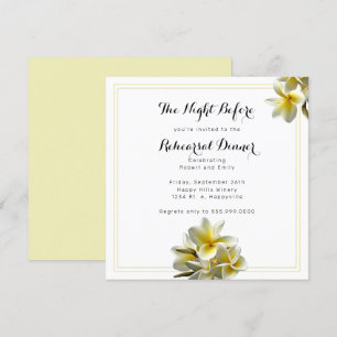 Gelbe Plumeria Probeessen Einladungskarte zum Quad Einladung