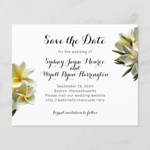 Gelbe Plumeria Save the Date Hochzeitskarten Flyer