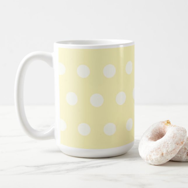 Gelbe Poka Punkte Kaffeetasse (Mit Donut)