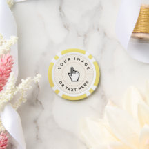 Gelbe Poker-Chips - Benutzerdefiniert Bild/Text hi