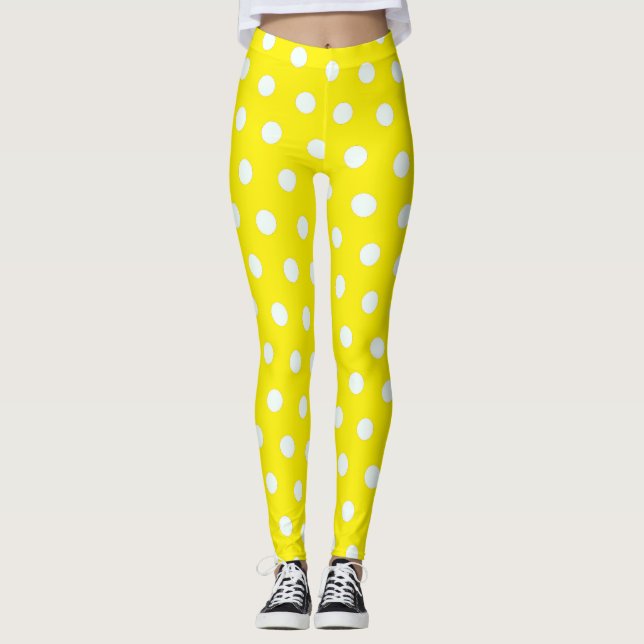 Gelbe Polka Dots Leggings (Vorderseite)