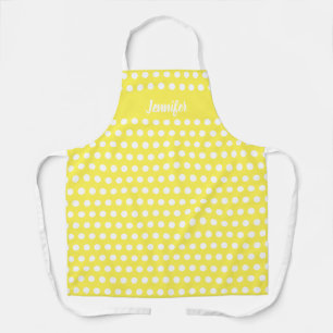 Gelbe Polka Dots Personalisiertes Backen Schürze