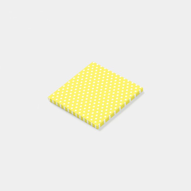 Gelbe Polka Dots Postit Notizen (angewinkelt)