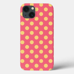 Gelbe Polka Punkte auf Korallen Case-Mate iPhone G Hülle