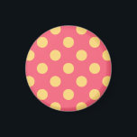 Gelbe Polka Punkte auf Korallen Magnet<br><div class="desc">Gelbe Polka Punkte auf Korallen</div>