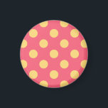 Gelbe Polka Punkte auf Korallen Magnet<br><div class="desc">Gelbe Polka Punkte auf Korallen</div>