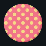 Gelbe Polka Punkte auf Korallen Magnet<br><div class="desc">Gelbe Polka Punkte auf Korallen</div>