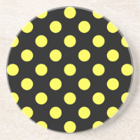 Gelbe Polka-Punkte auf schwarzem Hintergrund