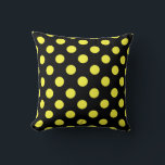 Gelbe Polka-Punkte auf schwarzem Hintergrund Kissen<br><div class="desc">Gelbe Polka-Punkte auf schwarzem Hintergrund</div>