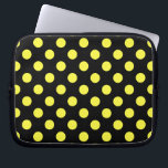 Gelbe Polka-Punkte auf schwarzem Hintergrund Laptopschutzhülle<br><div class="desc">Gelbe Polka-Punkte auf schwarzem Hintergrund</div>