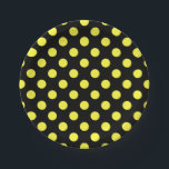 Gelbe Polka-Punkte auf schwarzem Hintergrund Pappteller<br><div class="desc">Gelbe Polka-Punkte auf schwarzem Hintergrund</div>