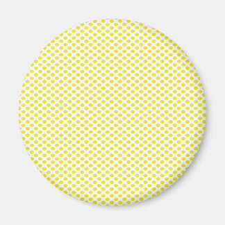 Gelbe Polka-Punkte auf Weiß Magnet