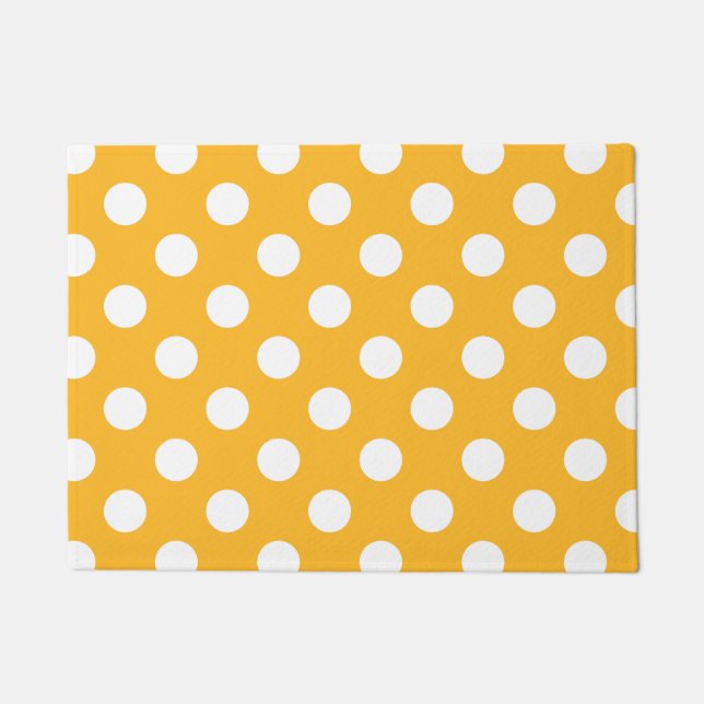 Gelbe Polka-Punkte Fußmatte (Vorderseite)
