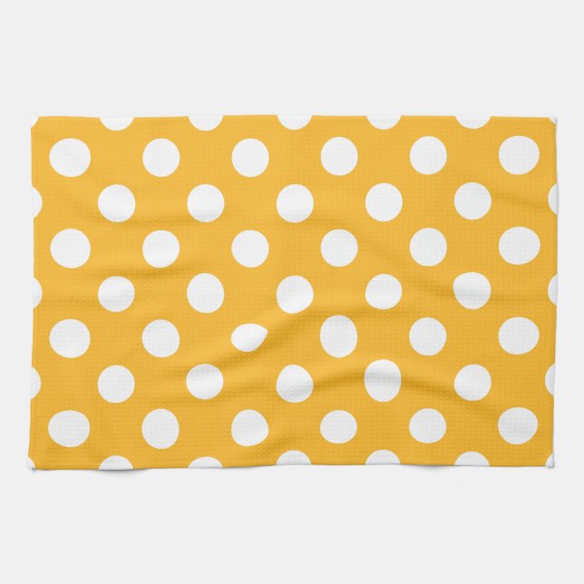 Gelbe Polka-Punkte Geschirrtuch (Horizontal)