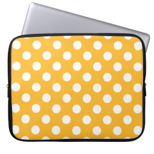 Gelbe Polka-Punkte Laptopschutzhülle