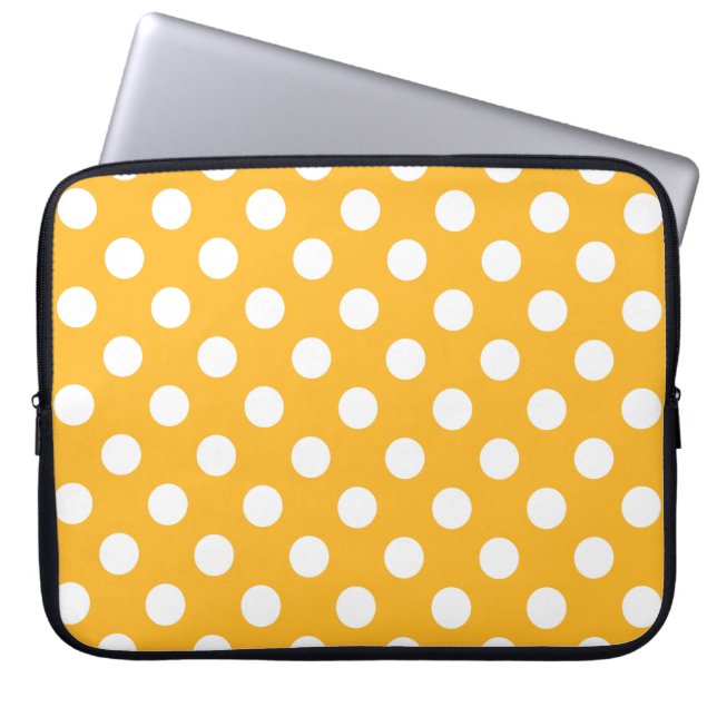 Gelbe Polka-Punkte Laptopschutzhülle (Vorderseite)