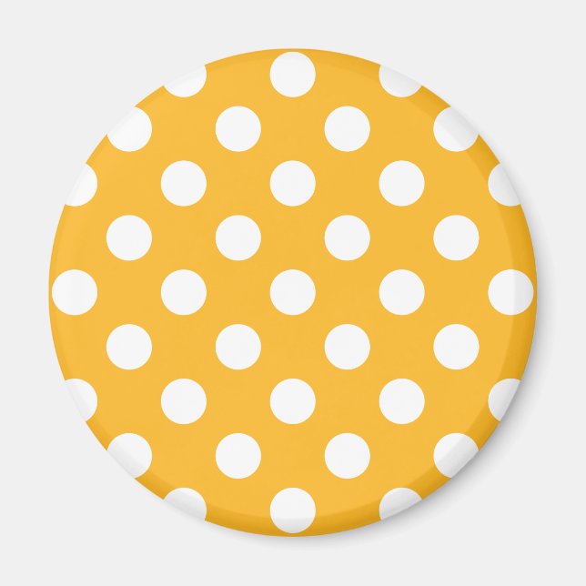 Gelbe Polka-Punkte Magnet (Vorne)