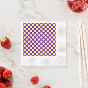 Gelbe Polka Punkte mit Lila Hintergrund STaylor Serviette