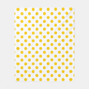 Gelbe Polka-Punkte mit weißem Hintergrund Fleecedecke