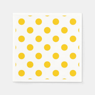 Gelbe Polka-Punkte mit weißem Hintergrund Serviette