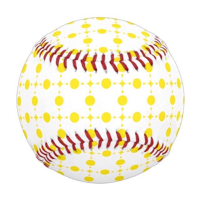 Gelbe Polka-Punkte, Polka-Dottern-Muster, Punkte,  Baseball (Rückseite)