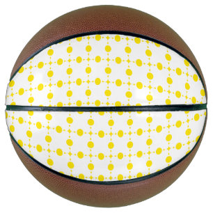Gelbe Polka-Punkte, Polka-Dottern-Muster, Punkte, Basketball