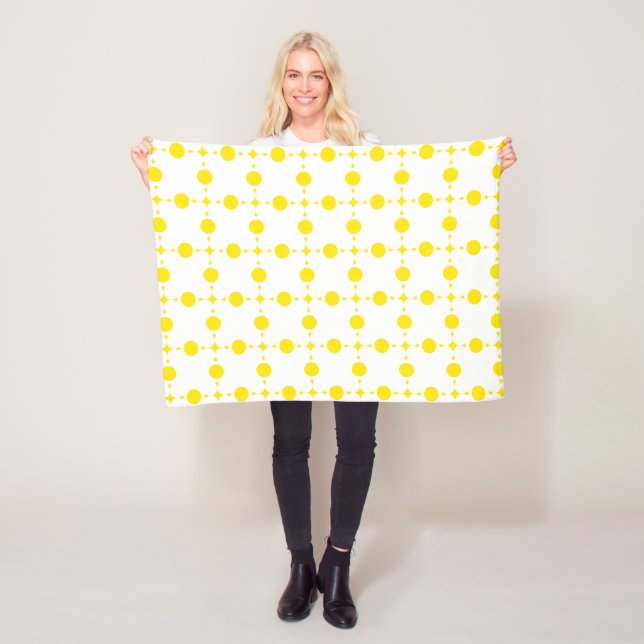 Gelbe Polka-Punkte, Polka-Dottern-Muster, Punkte,  Fleecedecke (Beispiel)