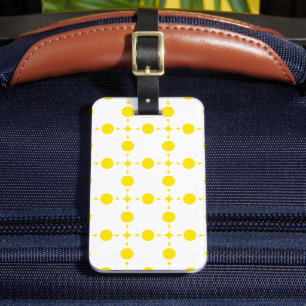 Gelbe Polka-Punkte, Polka-Dottern-Muster, Punkte, Gepäckanhänger