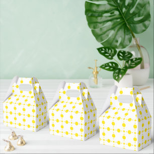 Gelbe Polka-Punkte, Polka-Dottern-Muster, Punkte, Geschenkschachtel