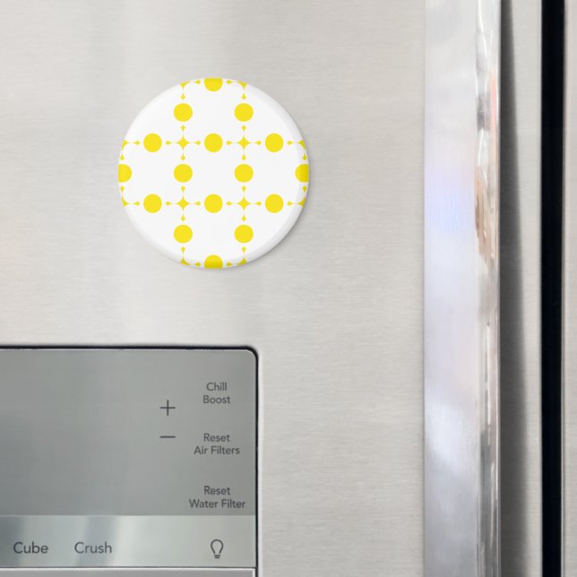 Gelbe Polka-Punkte, Polka-Dottern-Muster, Punkte,  Magnet (In Situ (Kühlschrank))