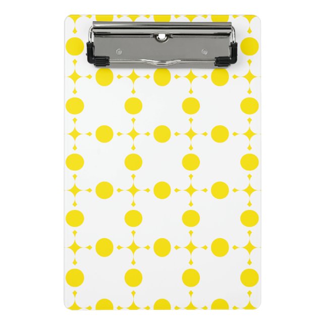 Gelbe Polka-Punkte, Polka-Dottern-Muster, Punkte,  Mini Klemmbrett (Vorderseite)
