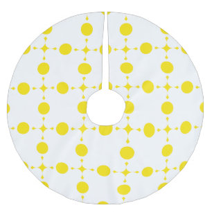 Gelbe Polka-Punkte, Polka-Dottern-Muster, Punkte,  Polyester Weihnachtsbaumdecke